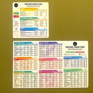 Magnetic Pressure Cooker Times Quick Reference Guide Set for Instant Pot